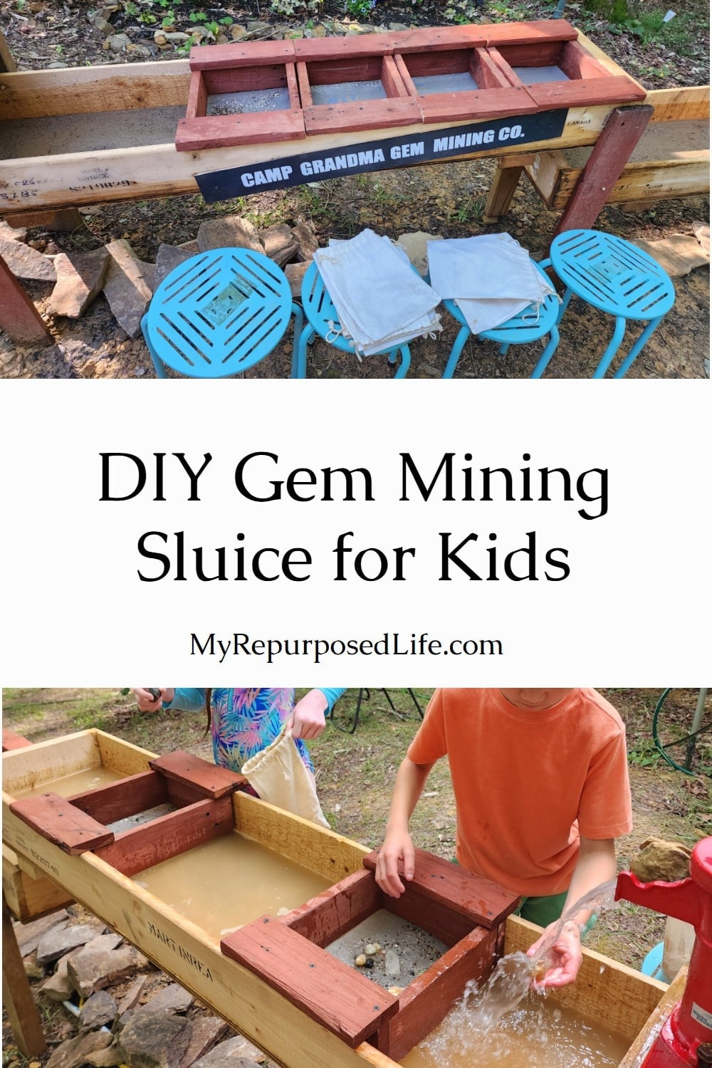 make your own gem mining sluice for the kids via @repurposedlife