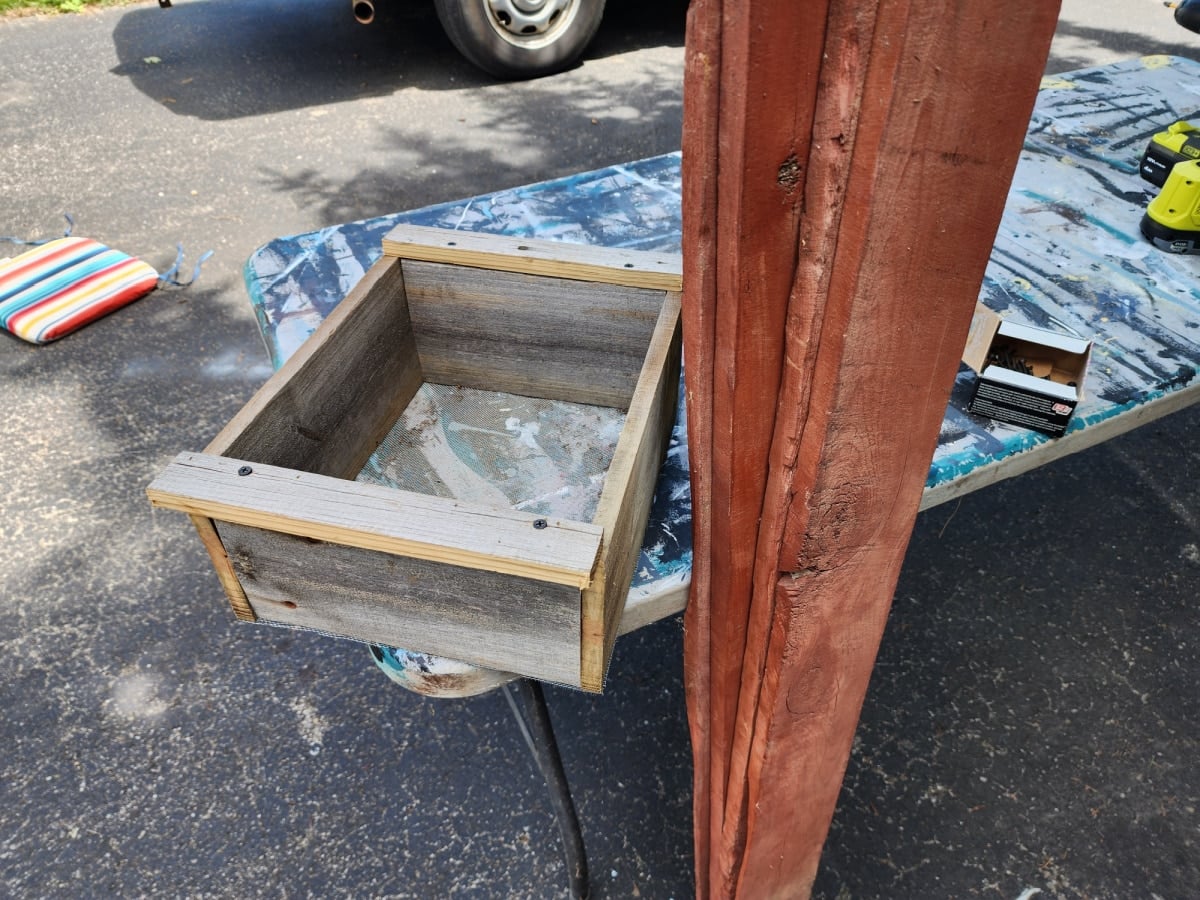 reclaimed cedar boards for gem mining sifter box