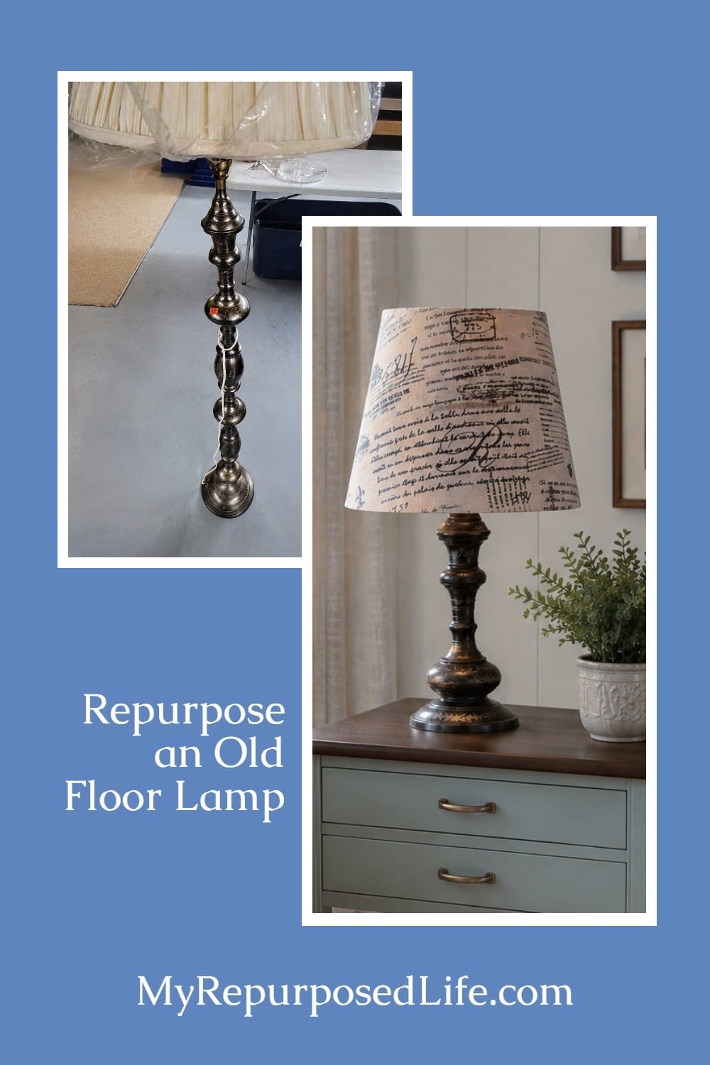 repurpose a $2 floor lamp
