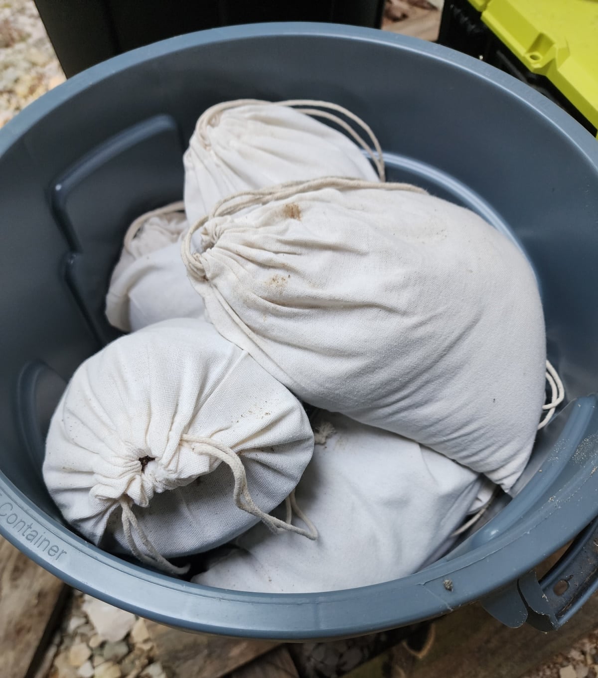storing gem mining bags