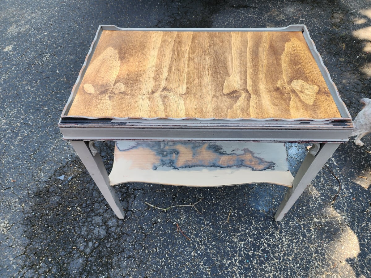 stained plywood as a new table top