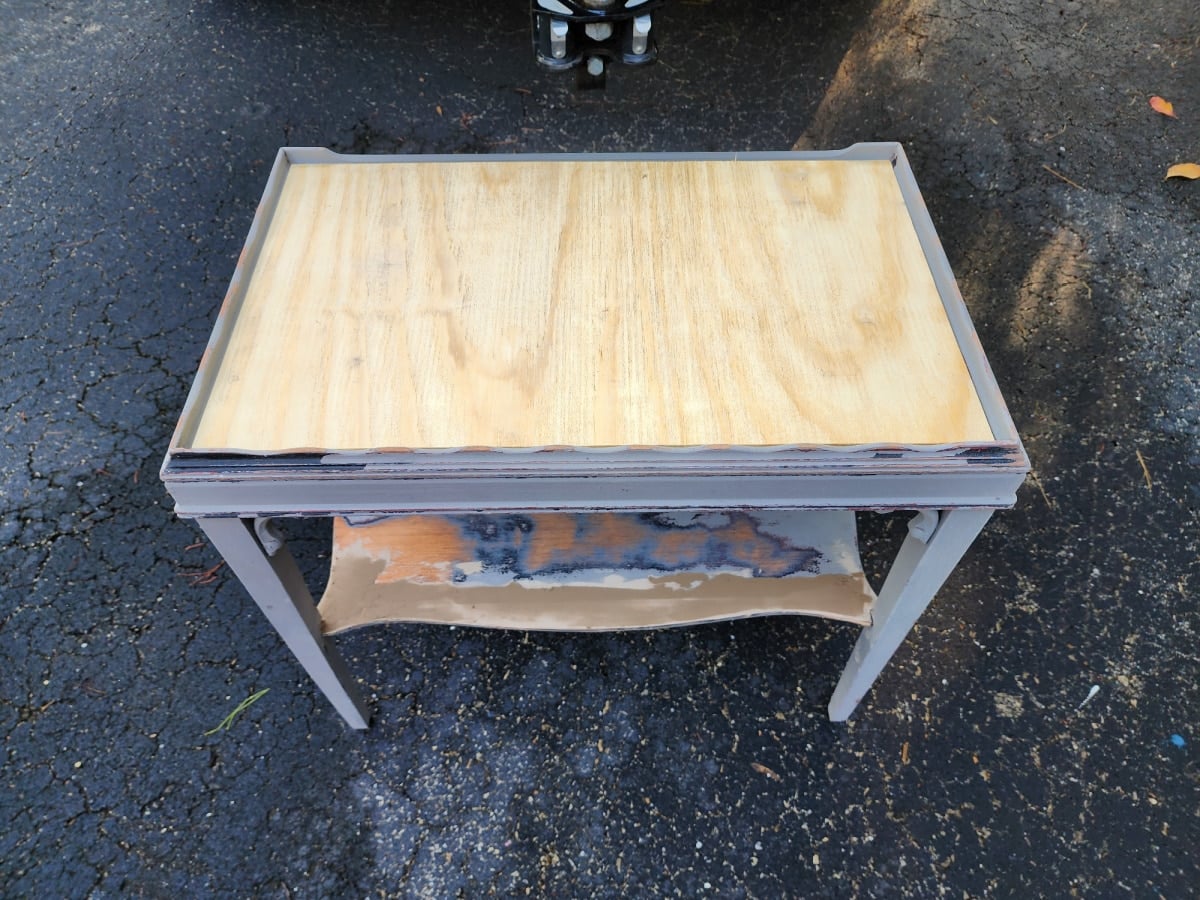 testing the plywood table top