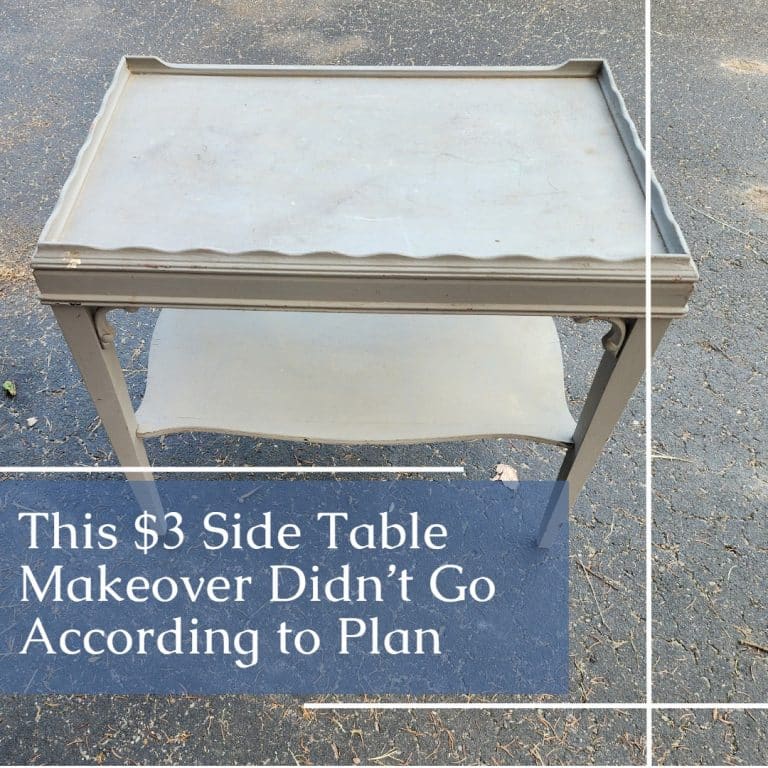 three dollar side table makeover didn't go as planned