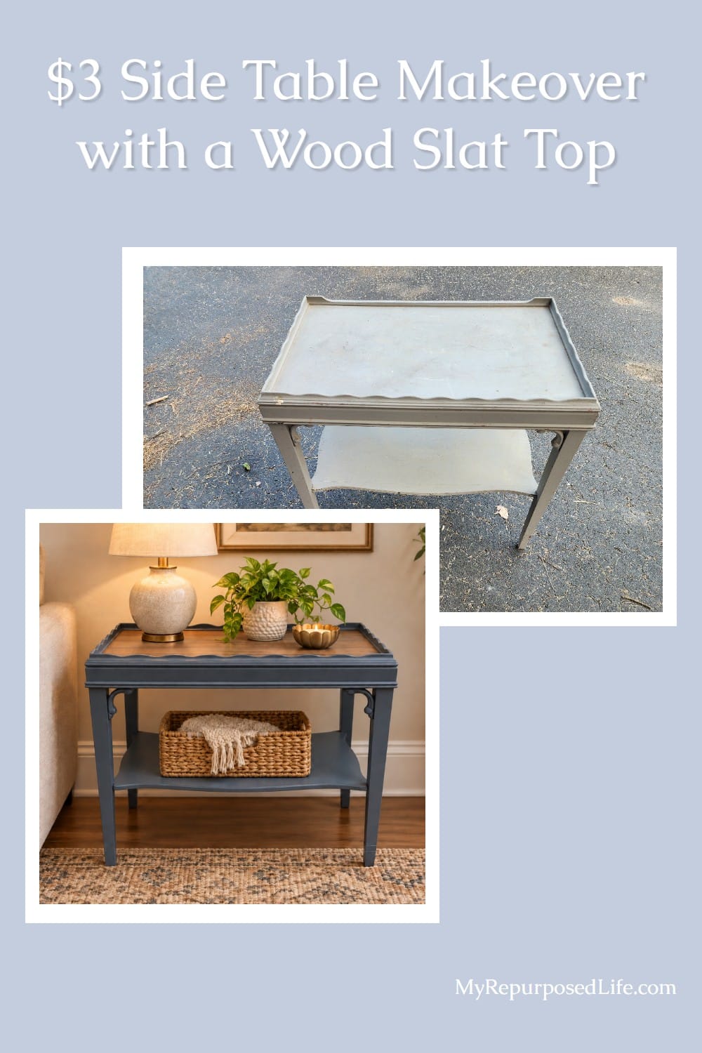 three dollar side table makeover hits a snag via @repurposedlife
