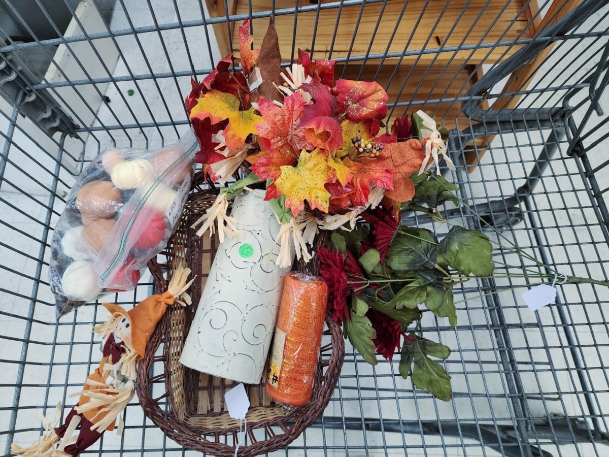 fall decor from the thrift store