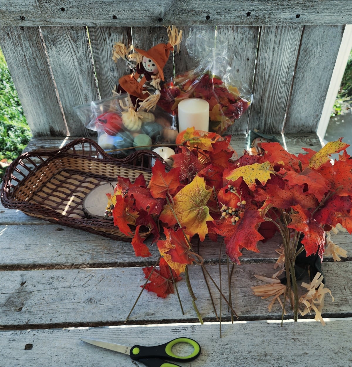 separate fall faux flowers